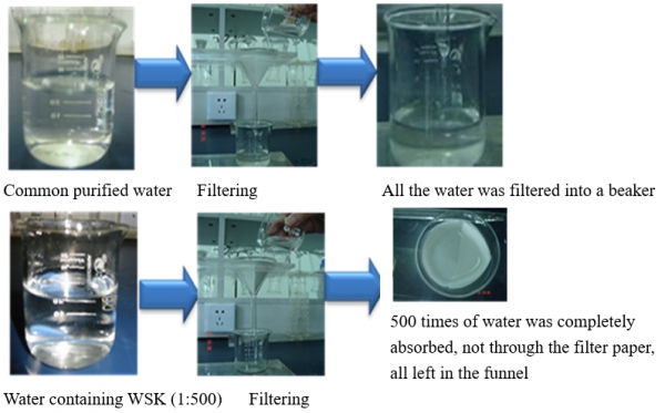 Fig. 3   500 times of water was absorbed by WSK